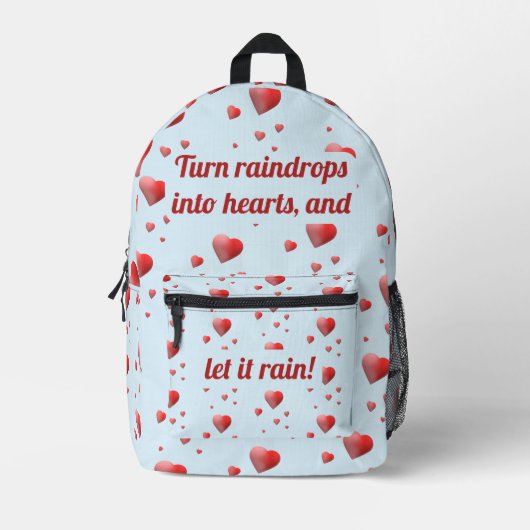 Maßgeschneiderte Rain Hearts Bedruckter Rucksack (Vorderseite)