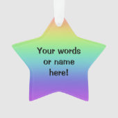 Maßgeschneiderte Rainbow Star Weihnachtsschmuck Ornament (Vorderseite)
