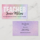 Maßgeschneiderte Rainbow-Teacher-Visitenkarten Visitenkarte (Vorne/Hinten)