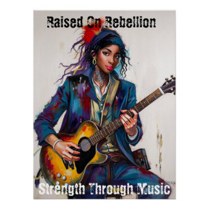 Maßgeschneiderte rebellische Gitarrist Art Inspira Poster