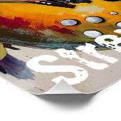 Maßgeschneiderte rebellische Gitarrist Art Inspira Poster (Ecke)