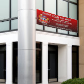 Maßgeschneiderte Red Car Wash Comical Toon Car gro Banner (Äußeres Gebäude)