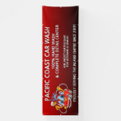 Maßgeschneiderte Red Car Wash Comical Toon Car gro Banner (Vertikal)