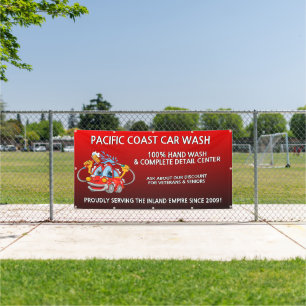 Maßgeschneiderte Red Car Wash Comical Toon Car gro Banner