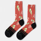 Maßgeschneiderte Red Christmas Candy Socken (Linkes Detail)