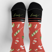 Maßgeschneiderte Red Christmas Candy Socken (Oben)