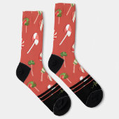 Maßgeschneiderte Red Christmas Candy Socken (Rechts)