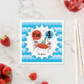 Maßgeschneiderte Red Crab 4. Geburtstagspapier Nap Serviette (Beispiel)