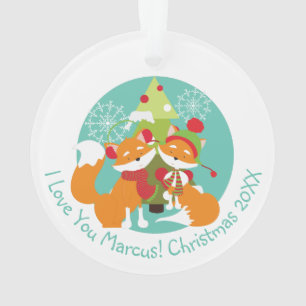 Maßgeschneiderte Red Fox Weihnachtsakrylverzierung Ornament