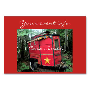 Maßgeschneiderte Red Sinti und Roma winzige Carava Tischnummer