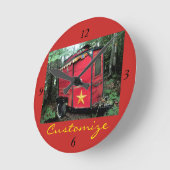 Maßgeschneiderte Red Sinti und Roma winzige Wohnwa Runde Wanduhr (Winkel)