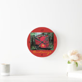 Maßgeschneiderte Red Sinti und Roma winzige Wohnwa Runde Wanduhr (Zuhause)