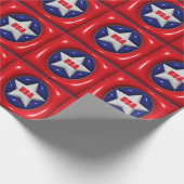 Maßgeschneiderte Red White and Blue Star USA Geschenkpapier (Ecke)