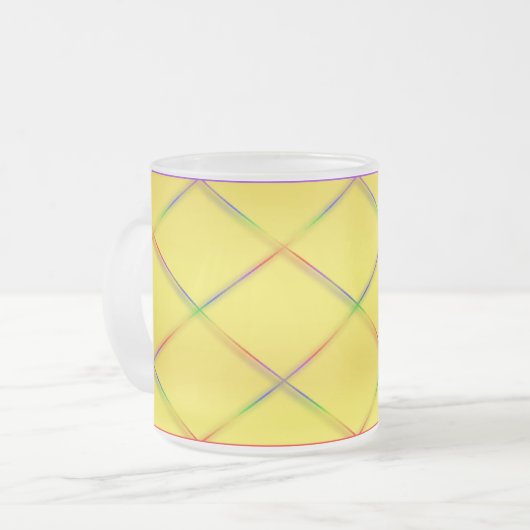 Maßgeschneiderte Regenbogen-Trellis-Gelbe Tasse (Vorderseite Links)