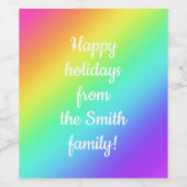 Maßgeschneiderte Regenbogenfarben Weinetikett (Einzelnes Label)