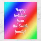 Maßgeschneiderte Regenbogenfarben Weinetikett (Einzelnes Label)