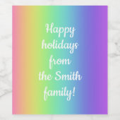 Maßgeschneiderte Regenbogenfarben Weinetikett (Einzelnes Label)