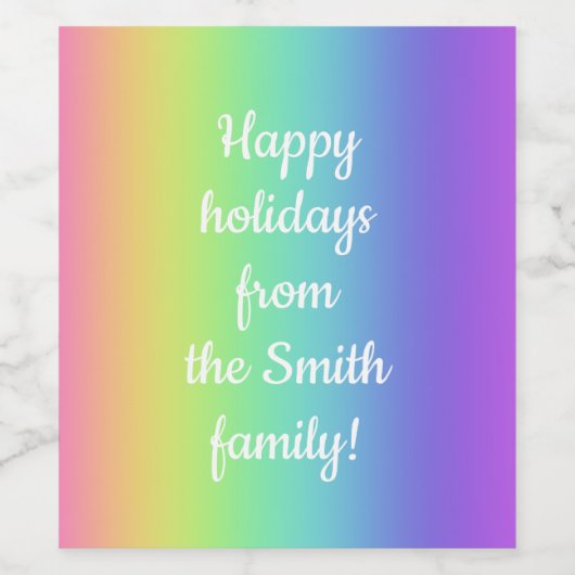 Maßgeschneiderte Regenbogenfarben Weinetikett (Einzelnes Label)