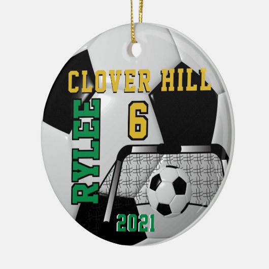 Maßgeschneiderte Reihenfolge - Schwarz-Weiß-Fußbal Keramik Ornament (Links)