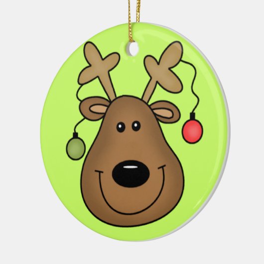 Maßgeschneiderte Rentierdekoration Keramikornament (Links)