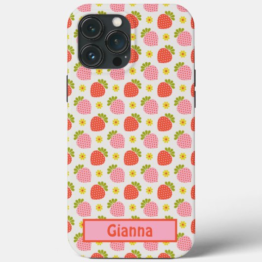 Maßgeschneiderte Retro-Erdbeere und Daisy Case-Mate iPhone Hülle (Rückseite)