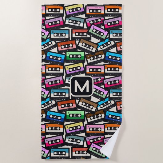 Maßgeschneiderte Retro-Ketten für Monogramm Strandtuch (Vorderseite)