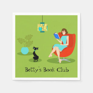Maßgeschneiderte Retro Reading weiblichen Papiers Serviette