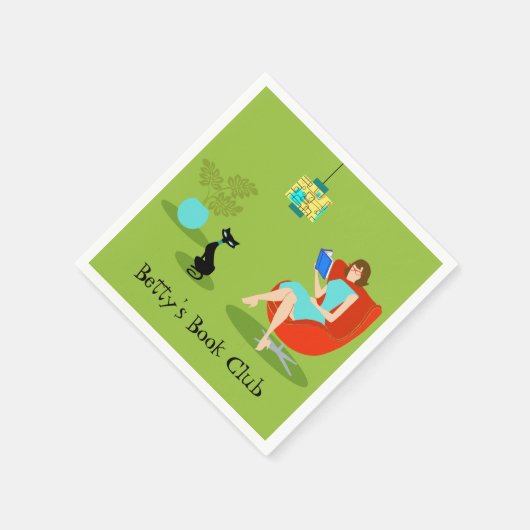 Maßgeschneiderte Retro Reading weiblichen Papiers Serviette (Ecke)