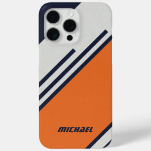 Maßgeschneiderte Retro-Streifen in blau Orange Case-Mate iPhone Hülle