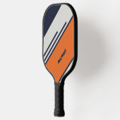 Maßgeschneiderte Retro-Streifen in blau Orange Pickleball Schläger (Links)