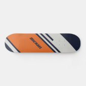 Maßgeschneiderte Retro-Streifen in blau Orange Skateboard (Horizontal)