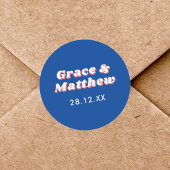 Maßgeschneiderte Retro Stylish Wedding Runder Aufkleber