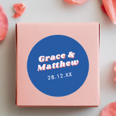 Maßgeschneiderte Retro Stylish Wedding Runder Aufkleber