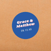 Maßgeschneiderte Retro Stylish Wedding Runder Aufkleber