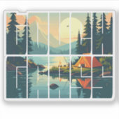 Maßgeschneiderte Retro-Touch Gras im Freien Typogr Aufkleber (Vorderseite)