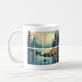 Maßgeschneiderte Retro-Touch Gras im Freien Typogr Kaffeetasse