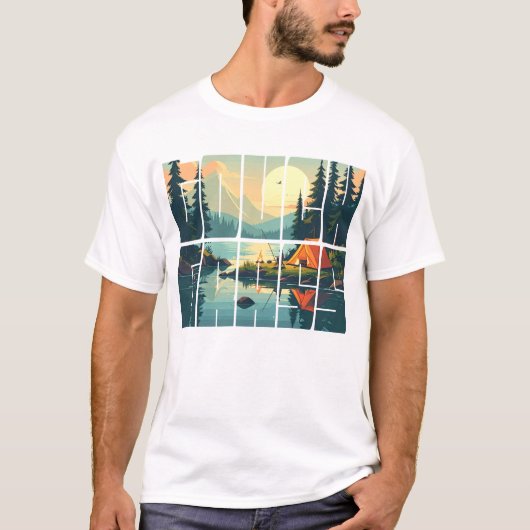 Maßgeschneiderte Retro-Touch Gras im Freien Typogr T-Shirt (Vorderseite)