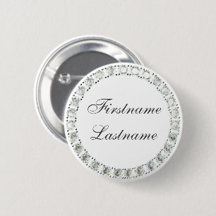 Maßgeschneiderte Rhinestone weiß Button