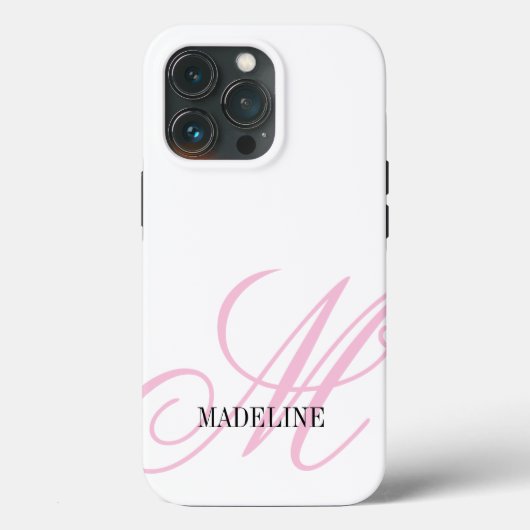 Maßgeschneiderte rosa Monogramm Wasserzeichen eleg Case-Mate iPhone Hülle (Rückseite)