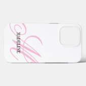 Maßgeschneiderte rosa Monogramm Wasserzeichen eleg Case-Mate iPhone Hülle (Rückseite (Horizontal))