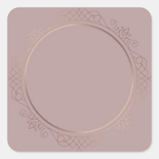 Maßgeschneiderte Rose Gold Blank Elegante Vorlage Quadratischer Aufkleber (Vorderseite)