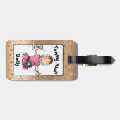 Maßgeschneiderte Rose Gold Cartoon Kreuzfahrtschif Gepäckanhänger (Rückseite horizontal)