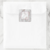 Maßgeschneiderte Rose Gold Marble Elegante Blank T Quadratischer Aufkleber (Tasche)