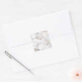 Maßgeschneiderte Rose Gold Marble Elegante Blank T Quadratischer Aufkleber (Umschlag)