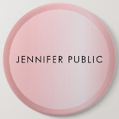 Maßgeschneiderte Rose Gold Monogram Elegant Vorlag Button (Vorderseite)