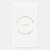 Maßgeschneiderte Rose Gold Skript gebogen Name Dat Serviette (Vorderseite)