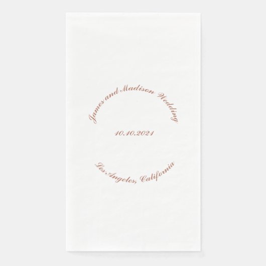 Maßgeschneiderte Rose Gold Skript gebogen Name Dat Serviette (Vorderseite)