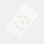 Maßgeschneiderte Rose Gold Skript gebogen Name Dat Serviette (Ecke)