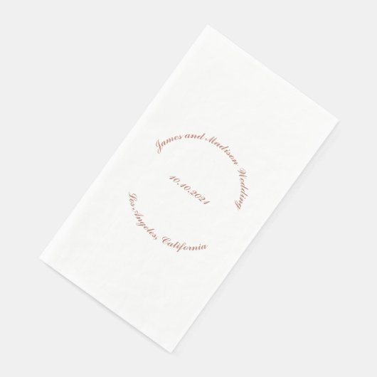 Maßgeschneiderte Rose Gold Skript gebogen Name Dat Serviette (Ecke)