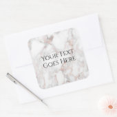 Maßgeschneiderte Rose Gold Weiße Marmorvorlage Quadratischer Aufkleber (Umschlag)